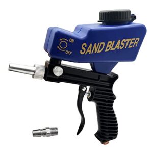 Sandblaster Sand Blaster Gun Set, Sand Blasting Spray Tool for Remove Paint, Stains, Rust & Clean Surfaces (Blue)