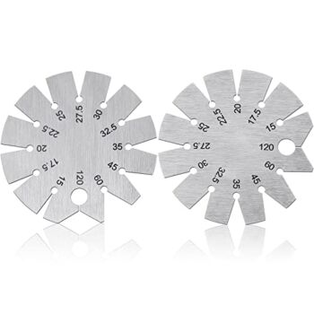 2 Pieces Stainless Steel Bevel Gauge Axe Angle Gauge Round Shape Knife Angle Finder Knife Blade Angle Gauge 15-120 Degree for Measuring Knife Angle | The Storepaperoomates Retail Market - Fast Affordable Shopping