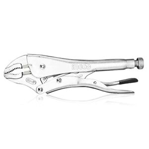 INGCO 10 Inch Locking Plier Curved Jaw with Wire Cutter Vice Grips Pliers HCJLW0110
