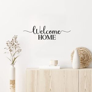 Vinyl Wall Art Decal – Welcome Home – 7.2″ x 25″ – Trendy Motivational Self-Love Quote Sticker for Bedroom Family Home Office Living Room Store Decor (Black)