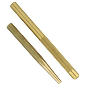 ABN Large Brass Punch Set, 2pc – Brass Drift Punch Set, Automotive Chisel Punches Kit, Large Brass Tools for Mechanics