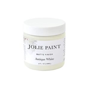 Jolie Paint – Matte finish paint for furniture, cabinets, floors, walls, home decor and accessories – Water-based, Non-toxic (4oz – Sample Size, Antique White (Ivory))