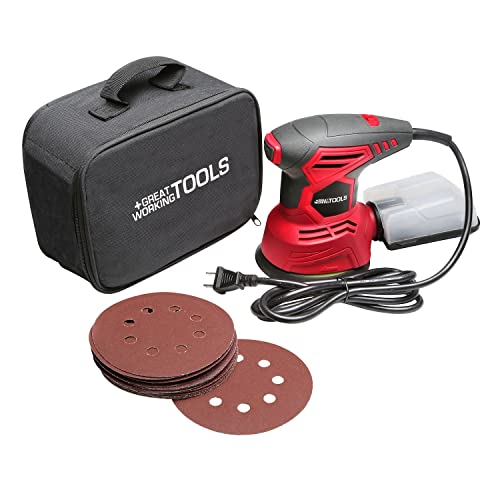 Great Working Tools Random Orbit Palm Sander, 6-Speed Orbital Sander with Dust Collection Bag & 18 pcs Sandpaper, 2.5 Amp | The Storepaperoomates Retail Market - Fast Affordable Shopping