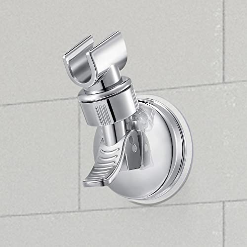 Shower Head Holder Suction Cup Shower Head Holder, Adjustable Height Wall Mount Shower Wand Holder Bracket ABS, Removable Handheld Shower Head Holder Silver (2 Pack) | The Storepaperoomates Retail Market - Fast Affordable Shopping