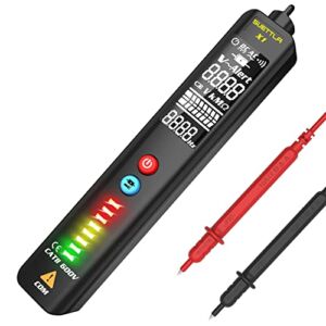 Non-Contact Voltage Tester Dual Range Voltage Detector with LCD Display, Buzzer Alarm, LED Flashlight, Live/Null Wire Check Electrical Tester Pen