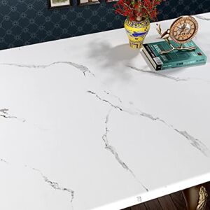 FunStick White Marble Contact Paper for Countertop Paper Peel and Stick Countertops Contact Paper Waterproof Self Adhesive Marble Wallpaper for Kitchen Table Desk Removable Marble Paper 15.7″x78.7″