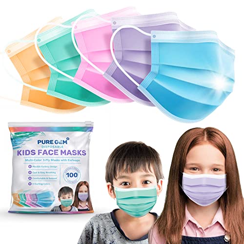 [Pack Of 100] kids Disposable Face Masks Boys and Girls 3-Ply Masks | Facial Cover with Elastic Earloops For Childcare School (Colorful) | The Storepaperoomates Retail Market - Fast Affordable Shopping