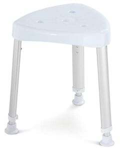 OasisSpace Adjustable Corner Shower Stool – Triangle Spa Shower Seat for Inside Shower, Shower Shaving Stool for Adults, Anti-Slip and Durable Shower Chair for Small Shower