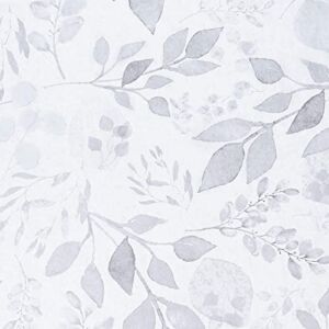 Mecpar Grey Breezy Leaves Wallpaper 17.71″ x 118″ Peel and Stick Wallpaper Watercolor Floral Leaf Contact Paper Self-Adhesive Vinyl for Cabinets Desk Shelf Liner Accent Walls Wardrobe Furniture
