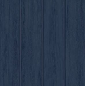 NextWall Faux Wood Panel Peel and Stick Wallpaper (Naval Blue)