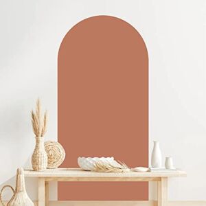 Boho Arch Wall Decal Decor, Modern Simple Style Arch Wall Sticker for Living Room Bedroom, Peel and Stick Large Boho Wall Art Hotel Corridor Decoration, 69.5 inch x32.3 inch (Terracotta) (Wzy3)