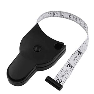 Automatic Telescopic Tape Measure,Body Measuring Tape 60 inch(150cm),Lock Pin & Push Button Retract,Self-Tightening Body Measure,Retractable Accurate Waist Measuring Tape (1PC Black)