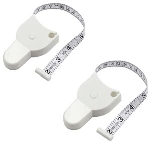 2 Pack Automatic Telescopic Body Measuring Tape – Retractable & Self-Tightening Body Tape Measure, 60 Inch, Lock Pin & Push Button Retract, Self Measuring Measure Tape for Waist Muscle