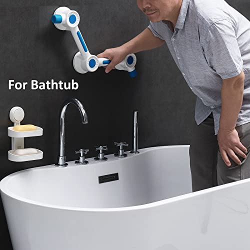 LEVERLOC Shower Safety Grab Bar Super Strong Adhesive L-Shape Handle Rail for Elderly Seniors Handicap Bathroom Bathtub Toilet Shower Balance Assist Grip Strong Suction Hold Up to 350 LBS Drill-Free | The Storepaperoomates Retail Market - Fast Affordable Shopping