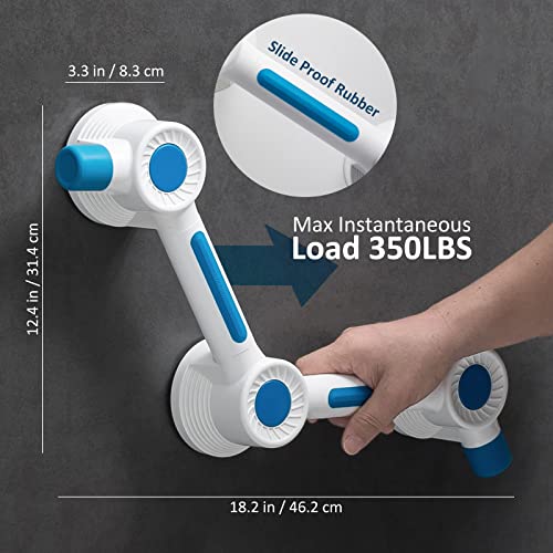 LEVERLOC Shower Safety Grab Bar Super Strong Adhesive L-Shape Handle Rail for Elderly Seniors Handicap Bathroom Bathtub Toilet Shower Balance Assist Grip Strong Suction Hold Up to 350 LBS Drill-Free | The Storepaperoomates Retail Market - Fast Affordable Shopping