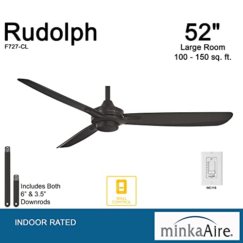 Minka-Aire F727-CL Rudolph 52 Inch Ceiling Fan with Additional 3.5″ Downrod in Coal Finish | The Storepaperoomates Retail Market - Fast Affordable Shopping