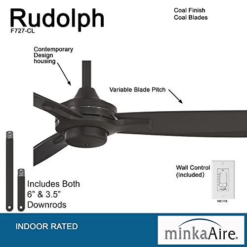 Minka-Aire F727-CL Rudolph 52 Inch Ceiling Fan with Additional 3.5″ Downrod in Coal Finish | The Storepaperoomates Retail Market - Fast Affordable Shopping