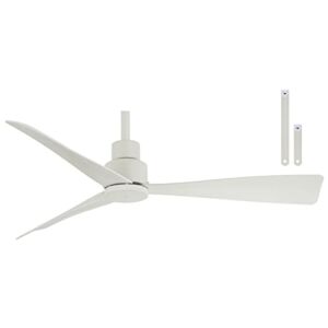 Minka-Aire F786-WHF Simple 44″ Outdoor 3-Blade Ceiling Fan in Flat White Finish with Flat White Blades and Additional 3.5″ Downrod