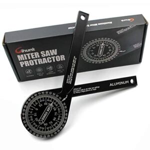 Miter Saw Protractor, 7.3” Aluminum Rust Proof Angle Finder with Featuring Precision Laser Engraved Scales, Construction Protractors for Woodworking Plumbers Metalworking and All Building Trades