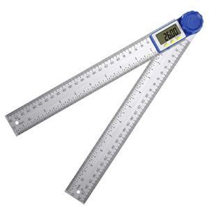 Digital Angle Finder Protractor – 2 in 1 Angle Finder Ruler with 11.81inch/300mm LCD Display Stainless Steel for Construction, Carpentry, Woodworking, Masonry, Machinery, Art and DIY Tools