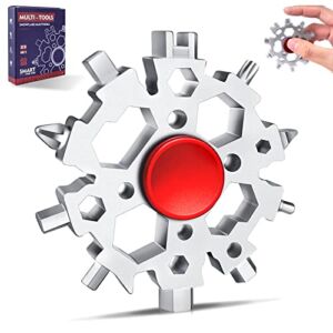 Upgrade 22-in-1 Snowflake Multi Tool, Durable and Portable Snowflake Multitool with Fidget Spinners, Christmas Tool Gifts for Men Dad Husband