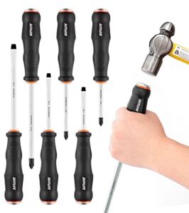 DIFFLIFE Screwdriver Sets Screwdriver Kit 6-Piece, Professional Cushion Grip Insulated Magnetic Tip Electrician Screwdriver Kits (6-Piece)