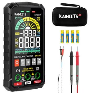 KAIWEETS Digital Multimeter Tester Smart Voltmeter for Electrical Testing & Automotive Circuit NCV Voltage Meter Tests Ohm Amp Temperature Capacitance Frequency Auto Range