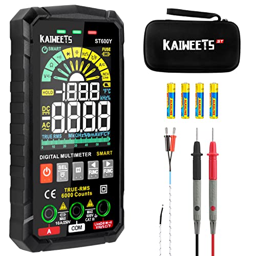 KAIWEETS Digital Multimeter Tester Smart Voltmeter for Electrical Testing & Automotive Circuit NCV Voltage Meter Tests Ohm Amp Temperature Capacitance Frequency Auto Range | The Storepaperoomates Retail Market - Fast Affordable Shopping