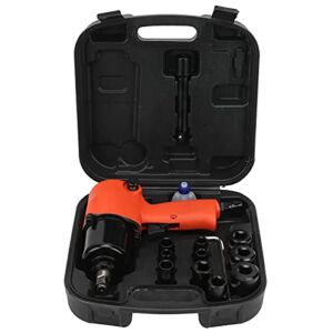 1/2 inch Air Impact Wrench, Powerful Torque Pneumatic Impact Wrench with 11 Piece Sockets and Storage Carry Case, Ergonomic Grips