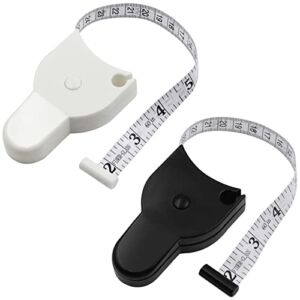 2 Pack Automatic Telescopic Tape Measure Body Measuring Tape Body Measuring Ruler Fitness Caliper 60inch (150cm) for Body Measurement Track Weight Loss Measure Muscle Size