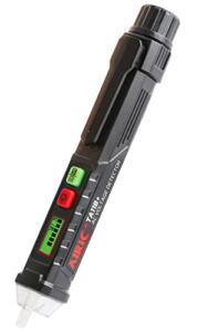 AC Voltage Tester Pen Non-Contact, AIRIC Professional Black Electrical Tester with Adjustable Sensitivity, LED Flashlight, Beeper Alarm, 12V-1000V/48V-1000V & Null Live Wire Identify