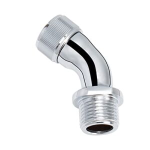 NearMoon Shower Elbow Adapter for Shower Head, Solid Brass 45°G1/2 Male to Female Shower Arm Extension Connector, Polish Chrome