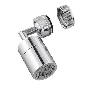 HIGOLD Faucet Aerator 720 Degree Rotate Universal Splash Filter Faucet for Face Eyewash and Gargle, Big Angle Swivel Faucet Sprayer Attachment 1.8 GPM with 4-Layer Net Filter