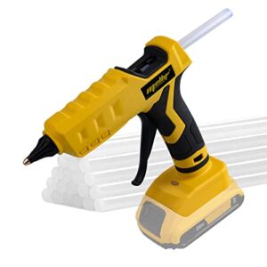 100W Cordless Hot Glue Gun for DeWalt 20V Max Lithium Battery with 20PCS Full Size Glue Sticks for Arts & Craft DIY Project & Festival Decoration & Christmas Gift (NO Battery)