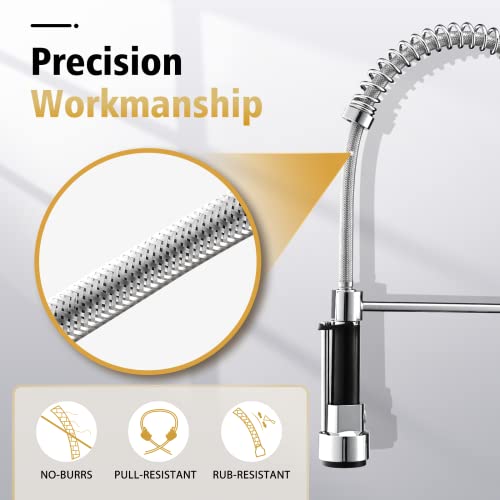 Totopia Pull Down Kitchen Faucet, Stainless Steel Kitchen Sink Faucet with Sprayer, 2-spout, Single-Handle Control, High Arc Spring Design, Easy Installation,Brushed Nickel | The Storepaperoomates Retail Market - Fast Affordable Shopping