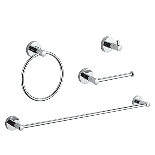 BGL Bathroom Hardware Set Chrome 4-Pieces Bathroom Towel Rack 24 Inches Adjustable Bathroom Accessories Set | The Storepaperoomates Retail Market - Fast Affordable Shopping