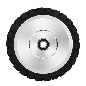 BIHOO 10×2” Serrated Rubber Contact Wheel, Belt Grinder Rubber Wheel 7R8 Bearing Belt Grinder Wheel for Belt Machine Polishing Machine