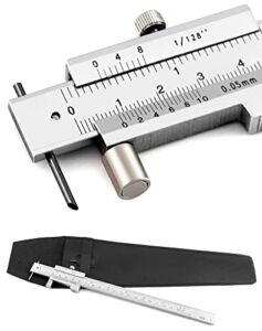 QWORK Parallel Cross Calipers, 0-20 cm (0-8 inch) Vernier Calipers Marking Gauges, Stainless Steel Marking Tools with 2 Carbide Scribers/Pins/Needle