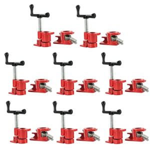 FLKQC 3/4″ Wood Gluing Pipe Clamp Set | Pack of 8 Heavy Duty Pipe Clamps Quick Release Metal Pipe Clamp for Woodworking Workbench(8pcs 3/4″)