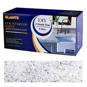 GLAINTE Granite Countertop Paint Kit – White Diamond Counter Top Refinishing Kit for Kitchen Bathroom