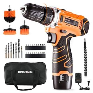 Cordless 12V Drill Driver Set – Electric Power Drill Driver Kit w/ 28pcs Impact Driver/Drill Bits, 18+1 Torque Setting, 2 Variable Speeds, Lightweight for Home Wood Bricks Walls Metal Drilling DIY