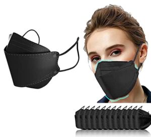 Face Mask 50 PCS, 4 Layer Disposable Face Masks, Black Masks