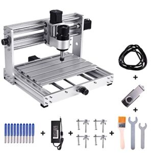 3018 MAX CNC Router, 200W Spindle Motor GRBL Control DIY Engraving Machine, 3 Axis PCB Milling Machine, CNC Router Machine with ER11 and 5mm Extension Rod