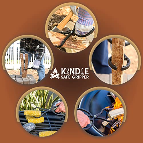 Kindle Safe Gripper KindleSafe Gripper Wood Splitter Tool | Kindling Wood Holder That Helps Prevent Injury While Splitting Firewood Using Hatches and Axes | The Storepaperoomates Retail Market - Fast Affordable Shopping