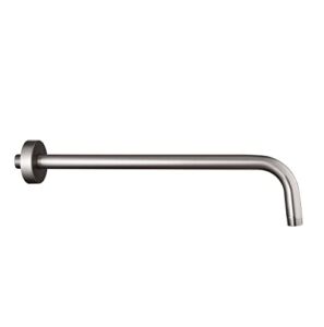 16 Inch Shower Arm with Flange,Stainless Steel Shower Head Extension Arm,Wall-Mounted Shower Head Arm for Fixed Shower Head, Brushed Nickel
