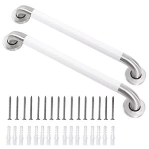 2 Pack 24 Inch Shower Grab Bar with ABS Anti Slip,Stainless Steel Safety Hand Rail Support,Handicap Elderly Senior Assist Bath Handle, Grab Bars for Bathtubs and Showers