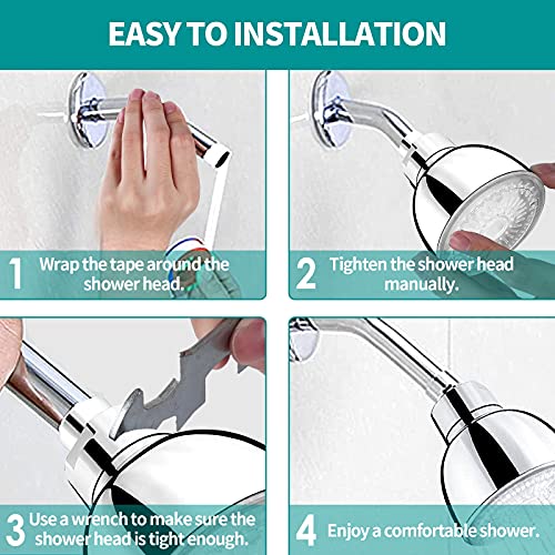 LED Shower Head, 7 Color Lights Automatically Change Fixed Shower Head for Bathroom, Tool-free Installation Adjustable Ultra-Quiet High Pressure for Kids Adult | The Storepaperoomates Retail Market - Fast Affordable Shopping