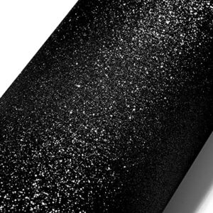 Stickyart 15.8″x275.6″ Black Peel and Stick Glitter Wallpaper Self Adhesive Glitter Fabric Wallpaper Removable Sparkle Contact Paper for Cabinets Dresser Drawer Glitter Paper for DIY Crafts