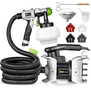 Paint Sprayer, PHALANX 700W HVLP Spray Gun, Paint Gun with 10FT Air Hose, 1200ML, 4 Nozzles, 3 Patterns, for Painting Home Interior & Exterior Walls, Ceiling, Fence, Cabinet