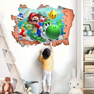SuperDuo 2022 Super Mario Game Sticker Children’s Cartoon Bedroom Background Wall Decoration Self-Adhesive Wall PVC Sticker